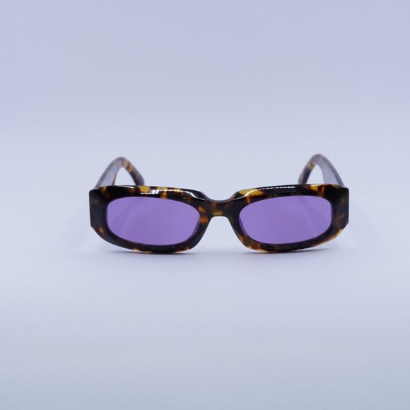 Palm Angels PERI104 NOAH 6037 Sunglasses Havana Rectangle Frame, Purple Lenses - Picture 2 of 11